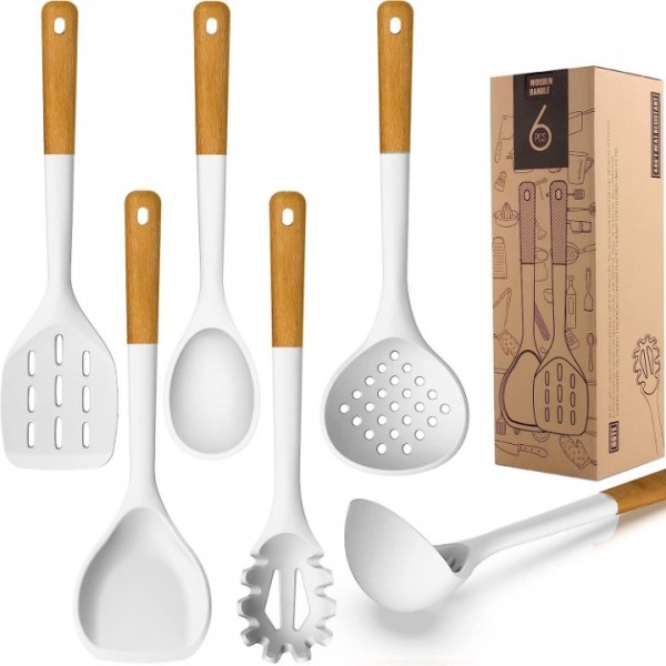 Large Silicone Cooking Utensils Set - Heat Resista...